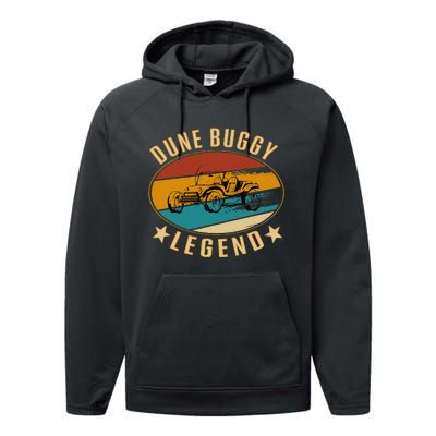 Retro Vintage Beach Car  Dune Buggy Legend Performance Fleece Hoodie