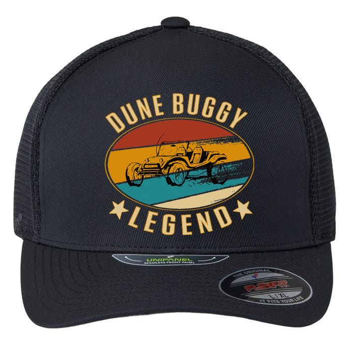 Retro Vintage Beach Car  Dune Buggy Legend Flexfit Unipanel Trucker Cap