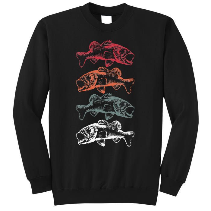 Retro Vintage Bass Fishing Fisherman Fathers Day Gift Sweatshirt