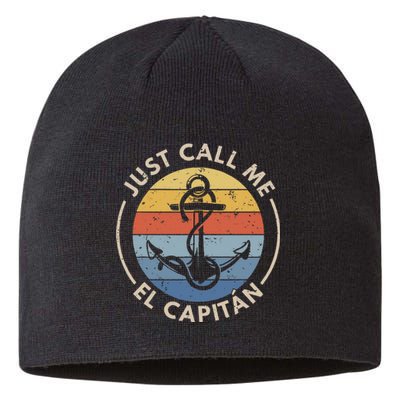 Retro Vintage Boat Just Call Me El Capitan Sustainable Beanie