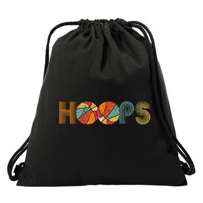 Retro Vintage Basketball Hoops Drawstring Bag