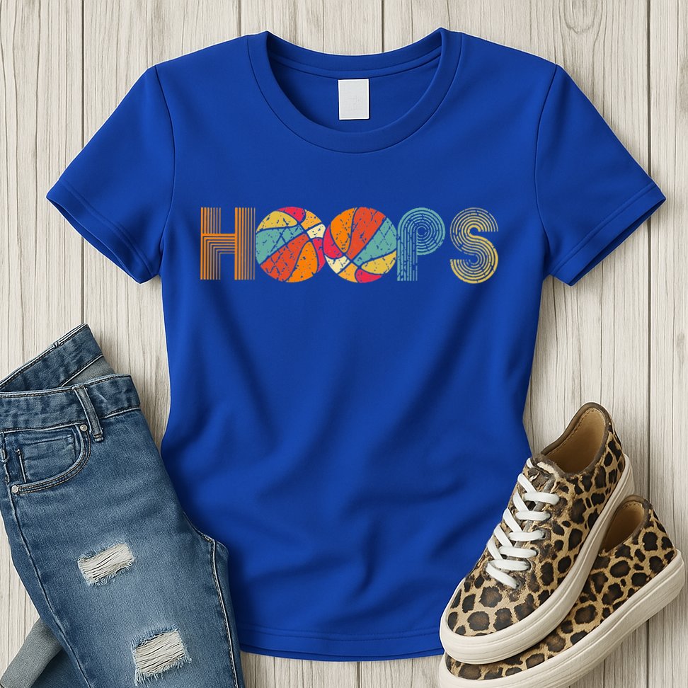Retro Vintage Basketball Hoops Womens T-Shirt