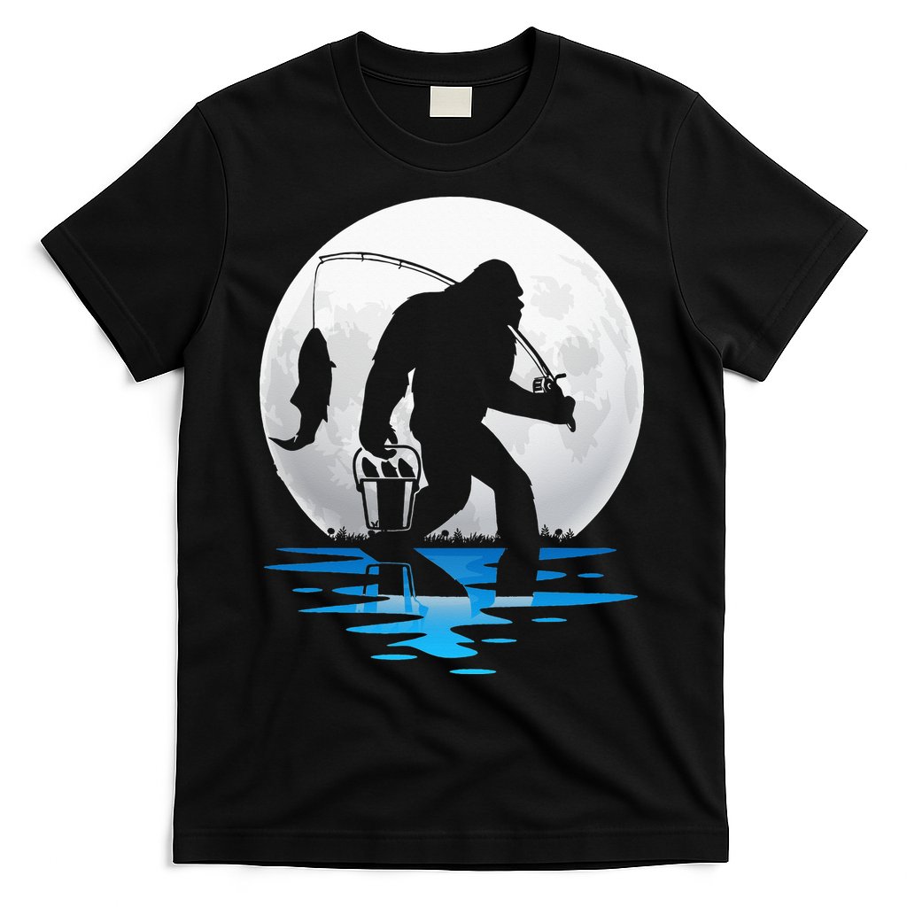 Retro Vintage Bigfoot Sasquatch Fishing Lover Fan Fisher T-Shirt