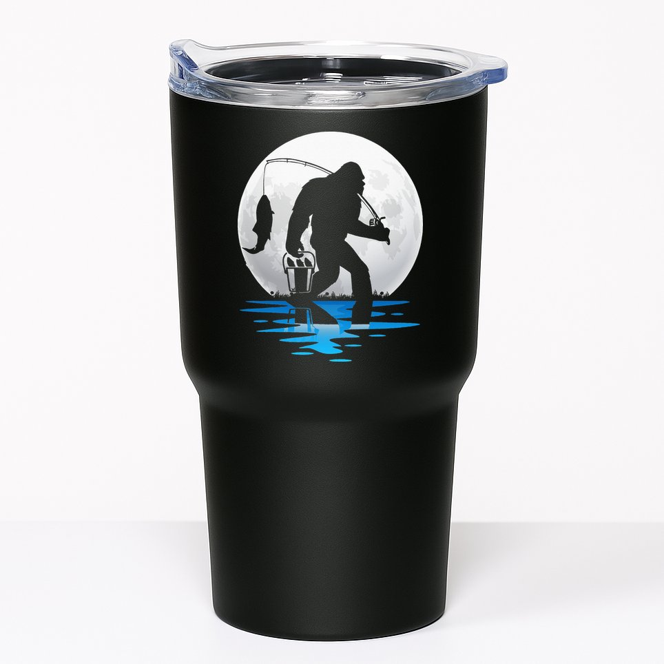 Retro Vintage Bigfoot Sasquatch Fishing Lover Fan Fisher Tumbler