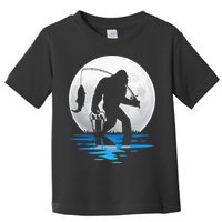 Retro Vintage Bigfoot Sasquatch Fishing Lover Fan Fisher Toddler T-Shirt