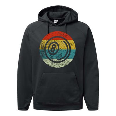 Retro Vintage Billiards Performance Fleece Hoodie