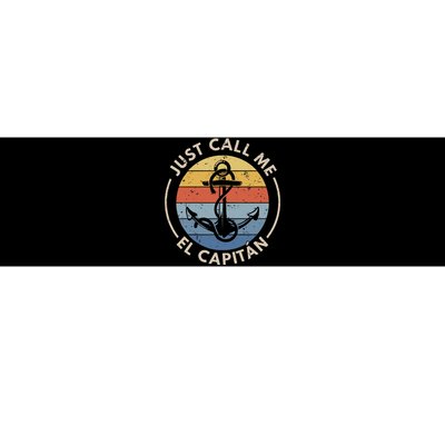 Retro Vintage Boat Just Call Me El Capitan Bumper Sticker