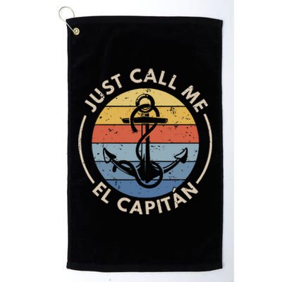 Retro Vintage Boat Just Call Me El Capitan Platinum Collection Golf Towel