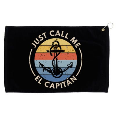 Retro Vintage Boat Just Call Me El Capitan Grommeted Golf Towel