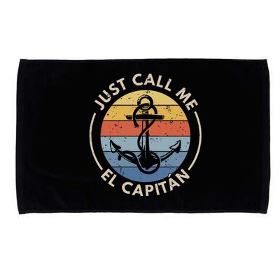 Retro Vintage Boat Just Call Me El Capitan Microfiber Hand Towel