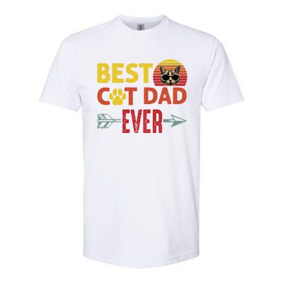 Retro Vintage Best Cat Dad Gift Softstyle® CVC T-Shirt