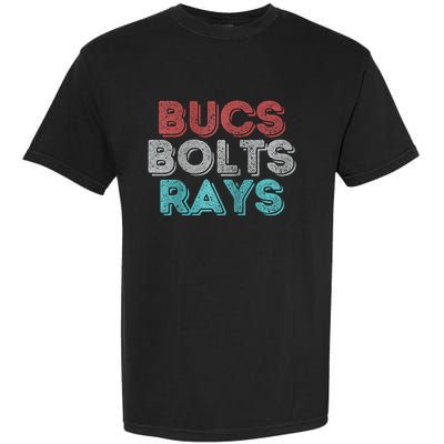 Retro Vintage Bucs Bolts Rays Raglan Baseball Garment-Dyed Heavyweight T-Shirt