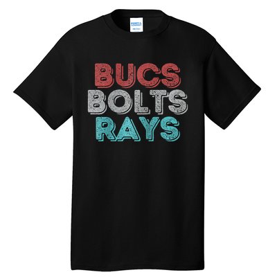 Retro Vintage Bucs Bolts Rays Raglan Baseball Tall T-Shirt