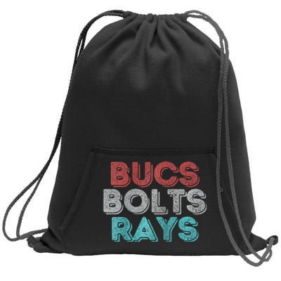 Retro Vintage Bucs Bolts Rays Raglan Baseball Sweatshirt Cinch Pack Bag