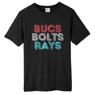 Retro Vintage Bucs Bolts Rays Raglan Baseball Tall Fusion ChromaSoft Performance T-Shirt