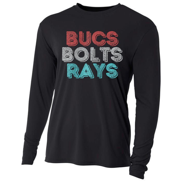 Retro Vintage Bucs Bolts Rays Raglan Baseball Cooling Performance Long Sleeve Crew