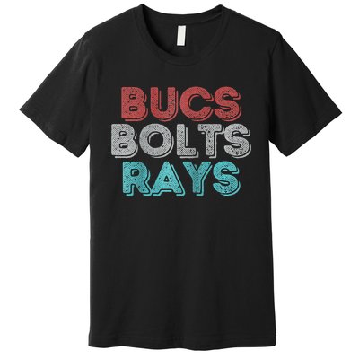 Retro Vintage Bucs Bolts Rays Raglan Baseball Premium T-Shirt