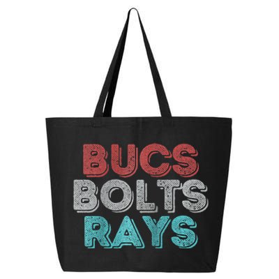 Retro Vintage Bucs Bolts Rays Raglan Baseball 25L Jumbo Tote