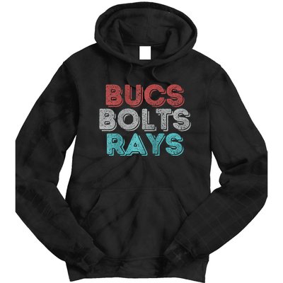 Retro Vintage Bucs Bolts Rays Raglan Baseball Tie Dye Hoodie