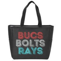 Retro Vintage Bucs Bolts Rays Raglan Baseball Zip Tote Bag