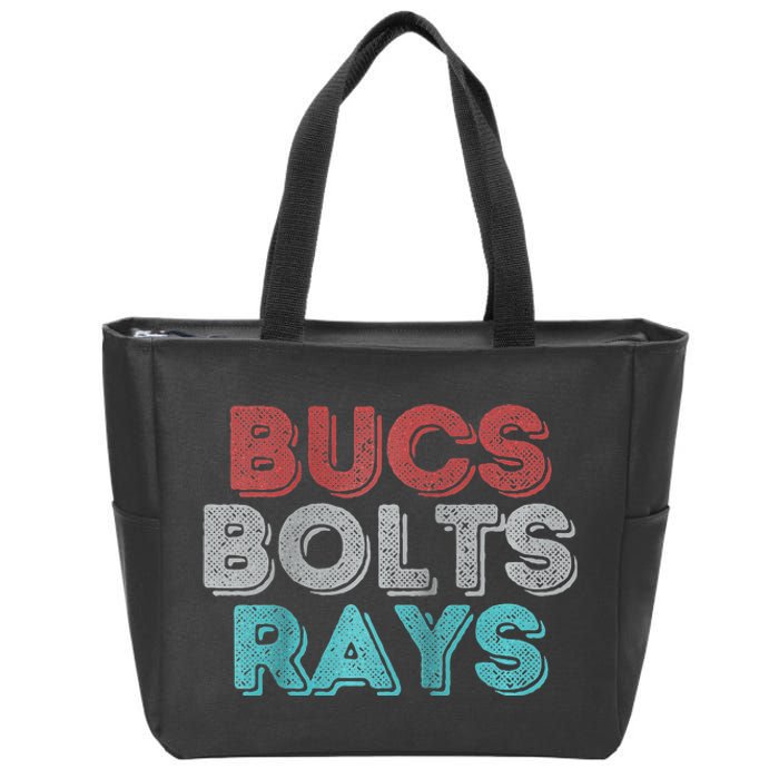 Retro Vintage Bucs Bolts Rays Raglan Baseball Zip Tote Bag