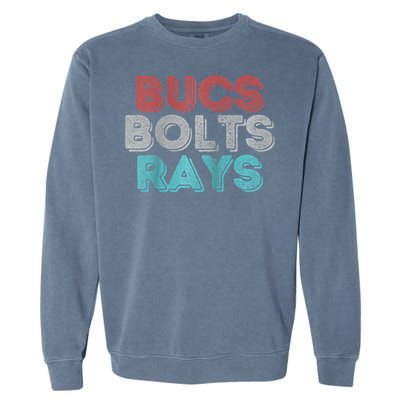 Retro Vintage Bucs Bolts Rays Raglan Baseball Garment-Dyed Sweatshirt