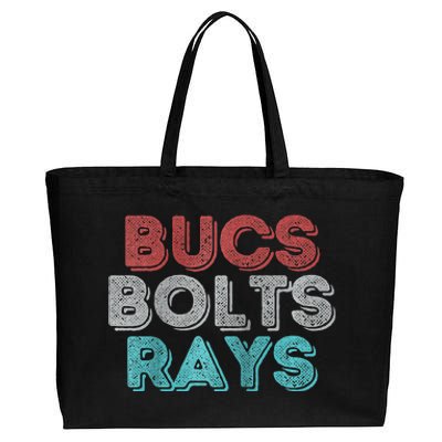 Retro Vintage Bucs Bolts Rays Raglan Baseball Cotton Canvas Jumbo Tote