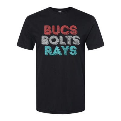 Retro Vintage Bucs Bolts Rays Raglan Baseball Softstyle CVC T-Shirt