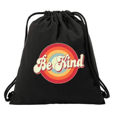 Retro Vintage Be Kind Drawstring Bag
