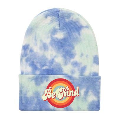 Retro Vintage Be Kind Tie Dye 12in Knit Beanie