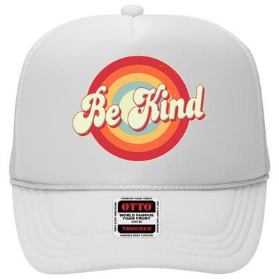 Retro Vintage Be Kind High Crown Mesh Back Trucker Hat