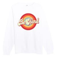 Retro Vintage Be Kind Premium Crewneck Sweatshirt