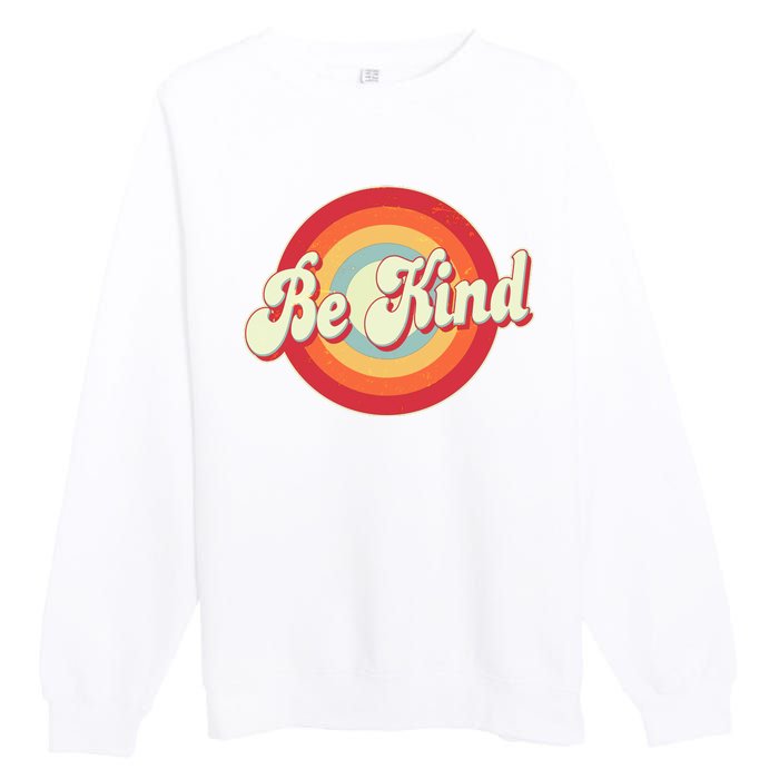 Retro Vintage Be Kind Premium Crewneck Sweatshirt