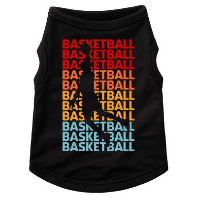 Retro Vintage Basketball Typography Basketball Player Silhouette Basketball Fan Doggie Tank
