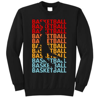 Retro Vintage Basketball Typography Basketball Player Silhouette Basketball Fan Sweatshirt