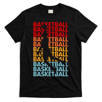 Retro Vintage Basketball Typography Basketball Player Silhouette Basketball Fan T-Shirt