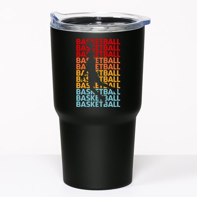 Retro Vintage Basketball Typography Basketball Player Silhouette Basketball Fan Tumbler