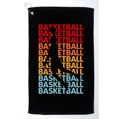 Retro Vintage Basketball Typography Basketball Player Silhouette Basketball Fan Golf Towel