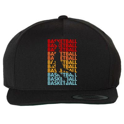 Retro Vintage Basketball Typography Basketball Player Silhouette Basketball Fan Wool Snapback Cap