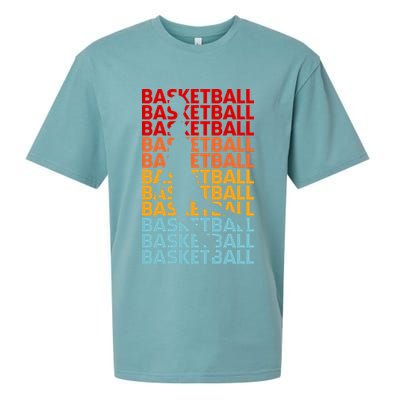 Retro Vintage Basketball Typography Basketball Player Silhouette Basketball Fan Sueded Cloud Jersey T-Shirt