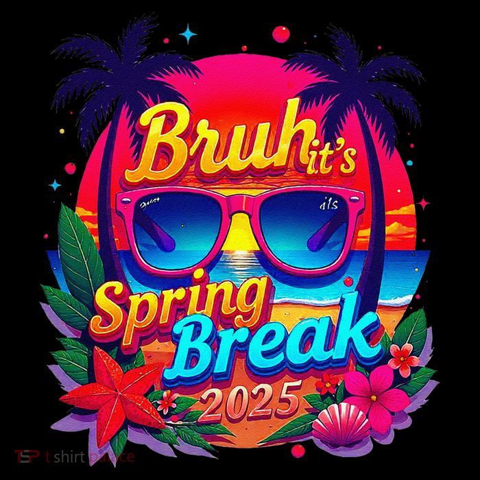Retro Vintage Bruh its Spring Break 2025 Funny Vacation Drawstring Bag