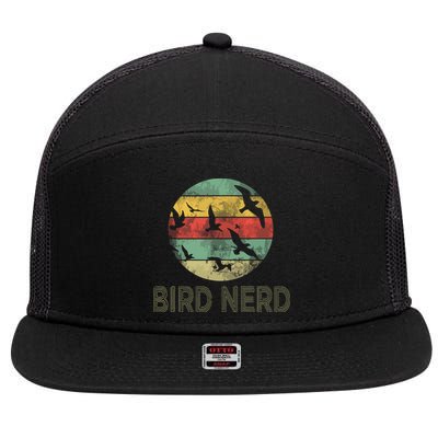 Retro Vintage Birding Bird Watching Funny Bird Watcher 7 Panel Mesh Trucker Snapback Hat