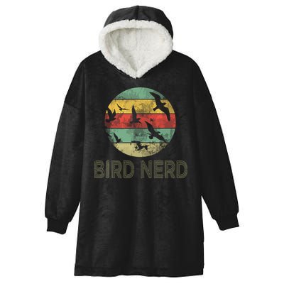 Retro Vintage Birding Bird Watching Funny Bird Watcher Hooded Wearable Blanket