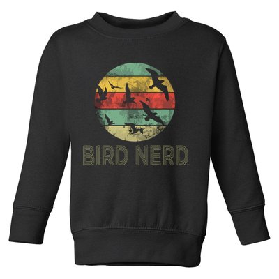 Retro Vintage Birding Bird Watching Funny Bird Watcher Toddler Sweatshirt