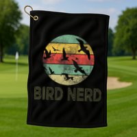 Retro Vintage Birding Bird Watching Funny Bird Watcher Golf Towel