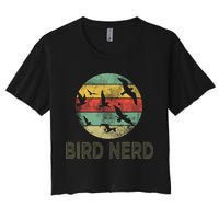 Retro Vintage Birding Bird Watching Funny Bird Watcher Crop Top