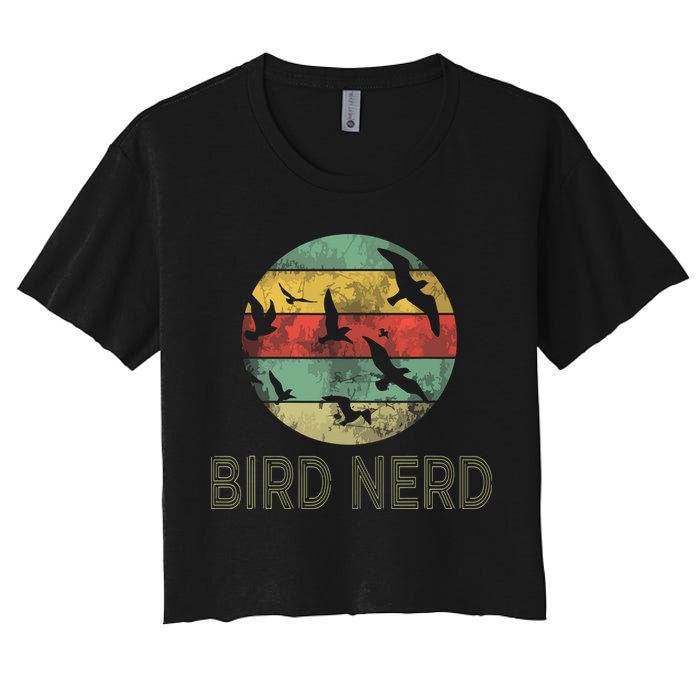 Retro Vintage Birding Bird Watching Funny Bird Watcher Crop Top