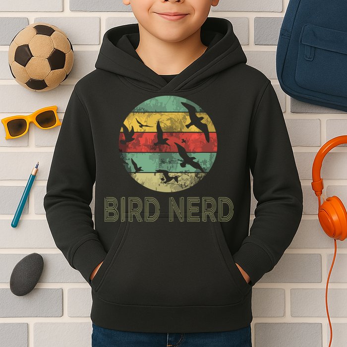 Retro Vintage Birding Bird Watching Funny Bird Watcher Kids Hoodie