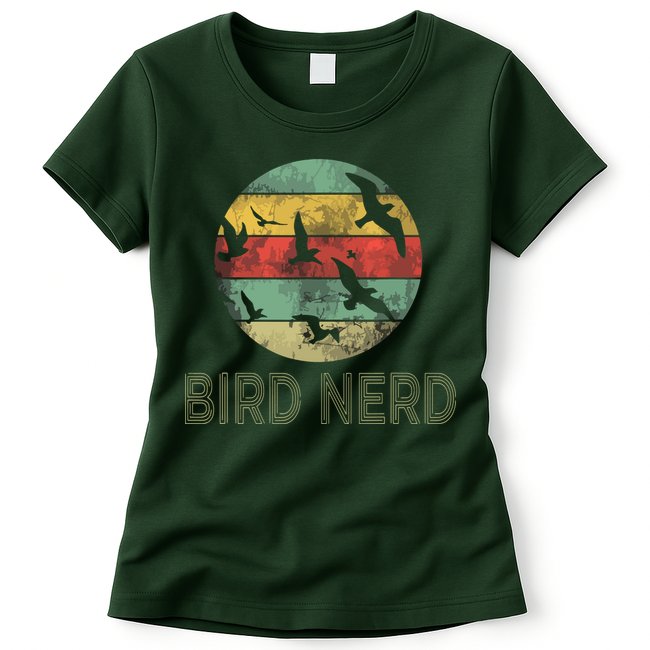 Retro Vintage Birding Bird Watching Funny Bird Watcher Womens T-Shirt