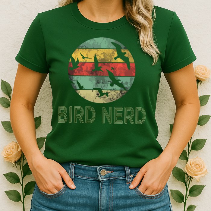 Retro Vintage Birding Bird Watching Funny Bird Watcher Womens T-Shirt